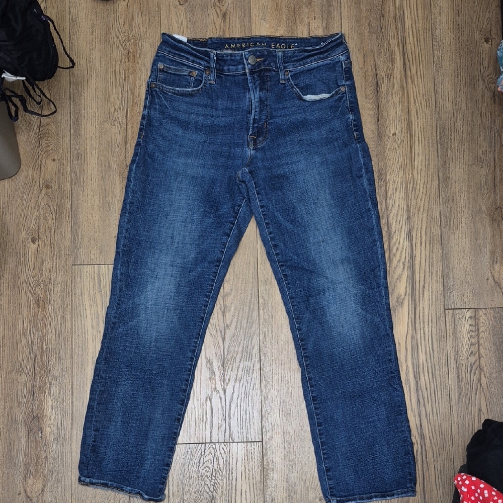 American Eagle Outfitters Men's Dark Blue Straight Jeans